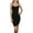 Black, variant on Women's Basic Seamless Camisole Slip Dress - Long Spaghetti Strap Cami