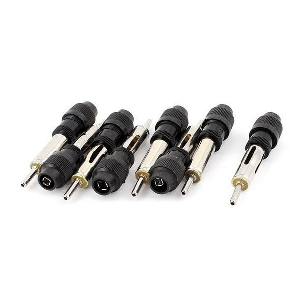 Auto Car CD Radio Stereo Antenna Male Plug Adapter Black Silver Tone 8 Pcs