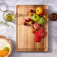 thumbnail image 2 of 14"x20" Acacia Wood Carving Board with Juice Groove Natural - Reversible Wooden Cutting Board, Charcuterie, 2 of 4
