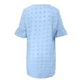 thumbnail image 5 of Tshirt Dress Women Summer Chiffon Short Sleeve V Neck Polka Dot Casual Mini Dresses T Shirt Dresses for Women, 5 of 6