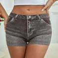 thumbnail image 6 of asjyhkr Jeans Shorts for Women Summer Mid Rise Stretch Denim Shorts Butt Lifting Tights Shorts with Pockets, 6 of 6