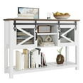 thumbnail image 6 of Ataucjin Farmhouse Entryway Table with Sliding Barn Doors, Sofa Table with Storage and Open Shelf, Console Tables for Entryway, Hallway, Washed Grey, 6 of 8