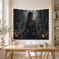 thumbnail image 5 of Lit Candle Figure with Long Hair Braids Feathered, Cozy Farmhouse for Farmhouse Decor Lovers, Aesthetic Wall Decor, Easter Gift, Tapestry Wall Hanging for Dorm and Living Room, 5 of 7