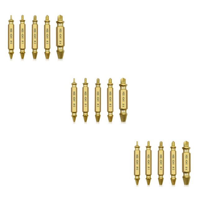 Eigraketly Extractores de tornillos dañados, juego de extractores de pernos rotos despojados, rompedor doméstico de acero de alta velocidad, 5/6 Type1 NO1