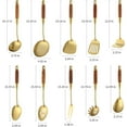 thumbnail image 2 of Stainless Steel Kitchen Utensils Set with Wood Handle, 18/10 Metal Cooking Utensils Set, 10-Piece - Spatula, Spoon, Ladle, Skimmer, Slotted Turners, Pasta Server, Fork, Masher(Dishwasher Safe), 2 of 13
