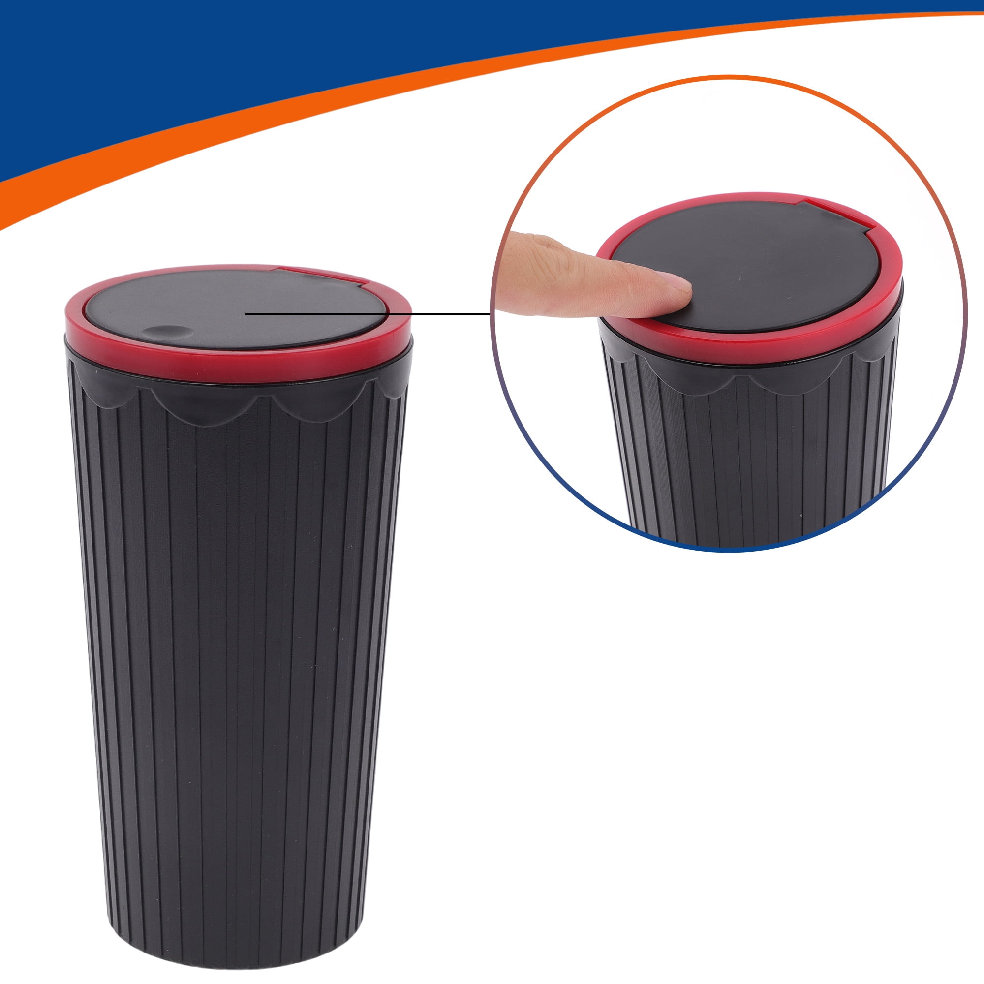 Unique Bargains Car Trash Can Trash Bin Portable 3.5x6.3in Height Plastic Red