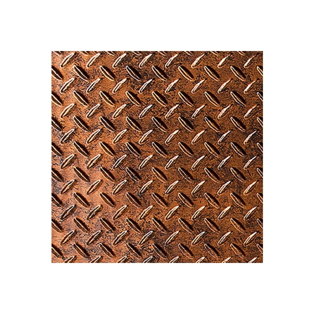 FASÄDE Easy Installation Diamond Plate Moonstone Copper Wall Panel Sample (12" X 12" Sample)