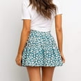 thumbnail image 2 of Modegal Women's Floral Print High Waist Pleated Skater Skirt Ruffle Flared Beach Mini Skirt, 2 of 6