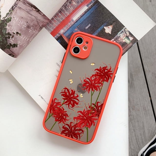Butterfly Lavender Higan Flower Phone Case For iphone 7 8 plus 12 13 mini 11 15 14 pro max X XR XS Max Shockproof Shell Cover