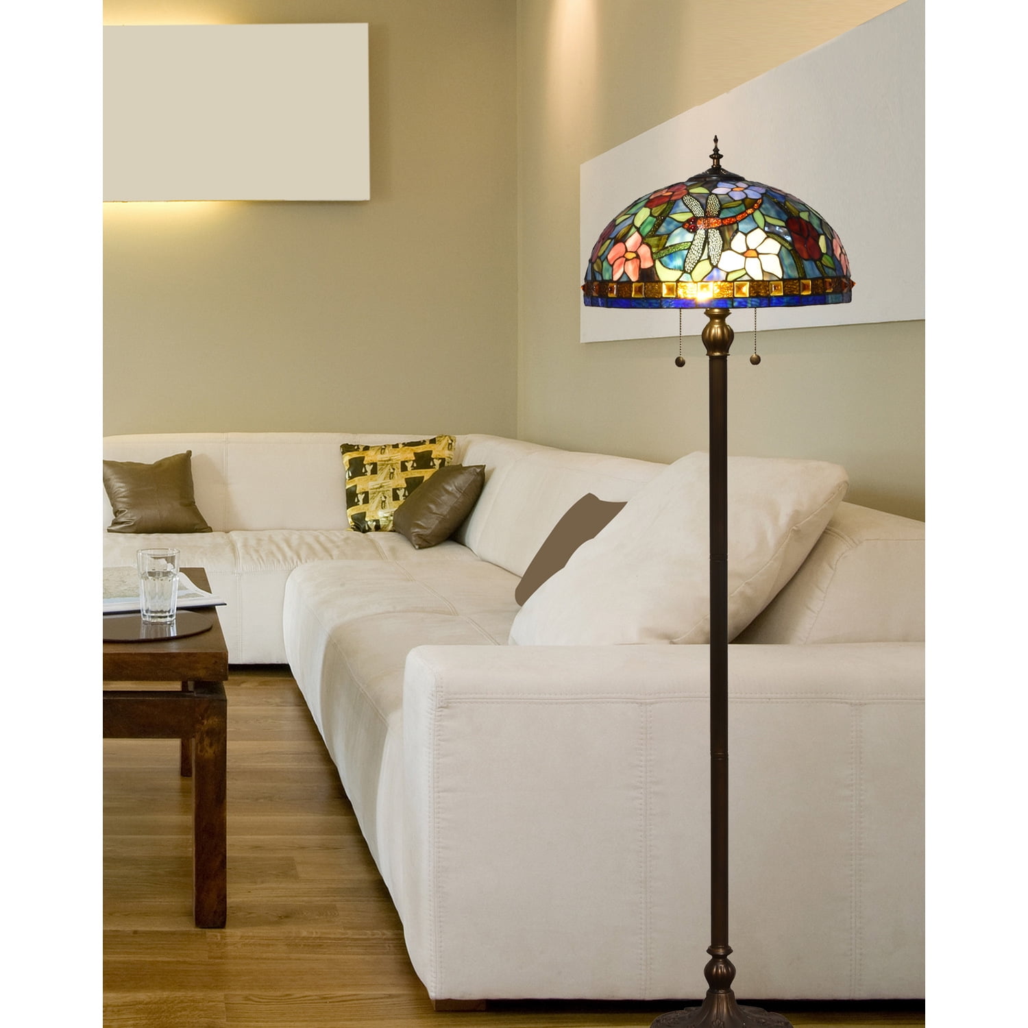 TF16085-Dale Tiffany Lighting-Josef - 2 Light Floor Lamp