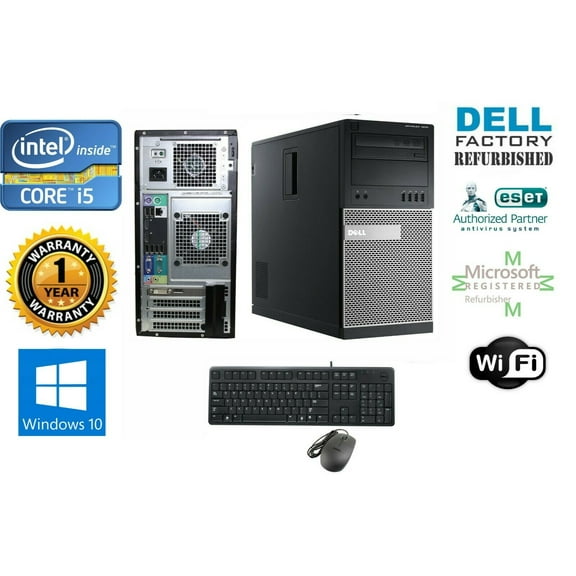 Dell 9020 TOWER PC i5 4590 Quad 3.3GHz 4GB 500GB SSD Win 10 Pro 64 GT 730 4GB-Used