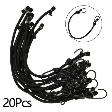 

Pack Of 20 Heavy Duty Elastic Bungee Cords Luggage Cord 30Cm