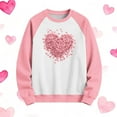 thumbnail image 4 of WQNVRNR Kids Heart Print Pullover- Casual Valentine's Day Long Sleeve Crewneck Sweatshirt with Soft Stretch Fabric Pink Size 9-10, 4 of 5