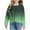 Green, variant on POIUYTR Girls Casual Twist Front Sweatshirt Tie Dye Printed Crop Tops Long Sleeve T Shirts Crewneck Pullover