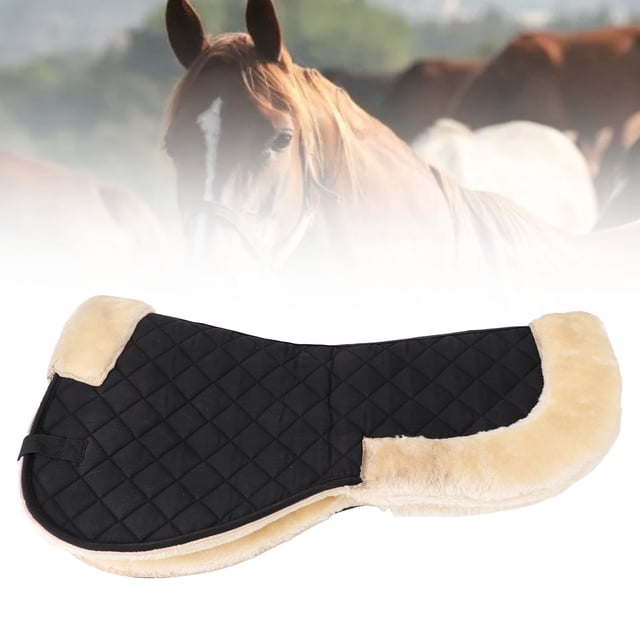 Almohadilla de Silla de Montar, Soporte Cómodo de absorción de Choque Polyéster Faux Faux Half Saddle Pad para Equestrian