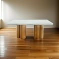 thumbnail image 6 of Cid Ziv 71 Inch Dining Table- Rectangular Gray Faux Concrete- Pillar Base, 6 of 6