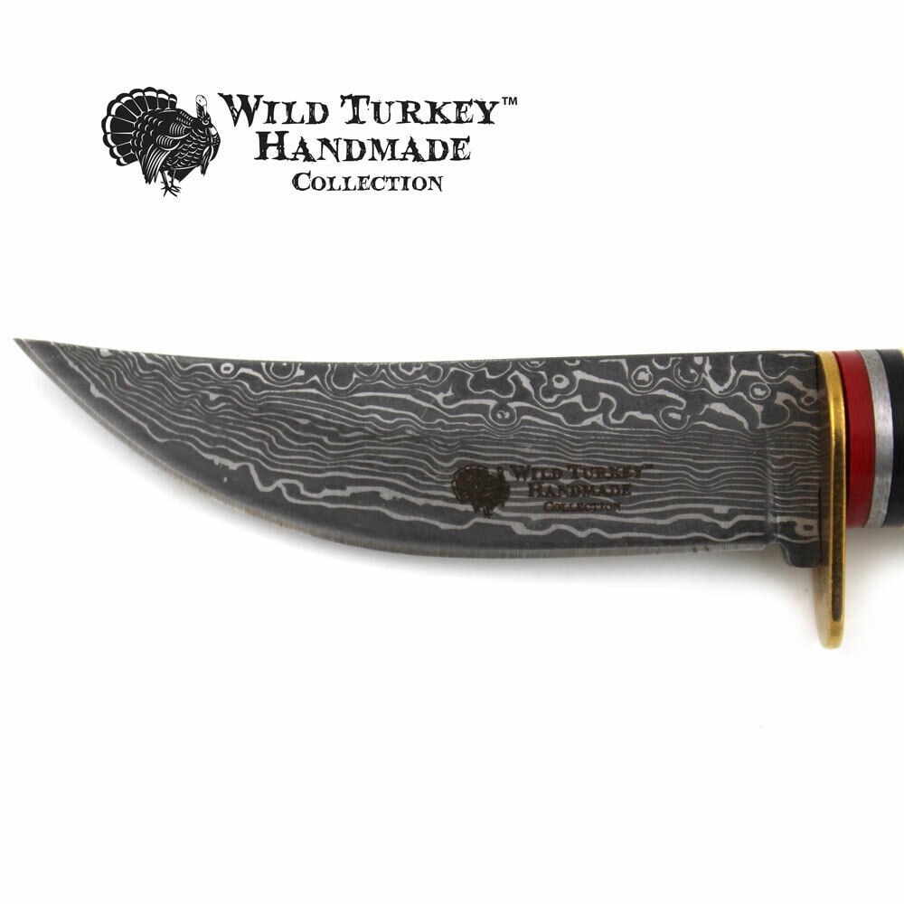 Wild Turkey Handmade Collection Fixed Blade Faux Handle Hunting Knife w/ Sheath