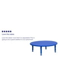thumbnail image 6 of Flash Furniture Wren 45'' Round Blue Plastic Height Adjustable Activity Table, 6 of 6