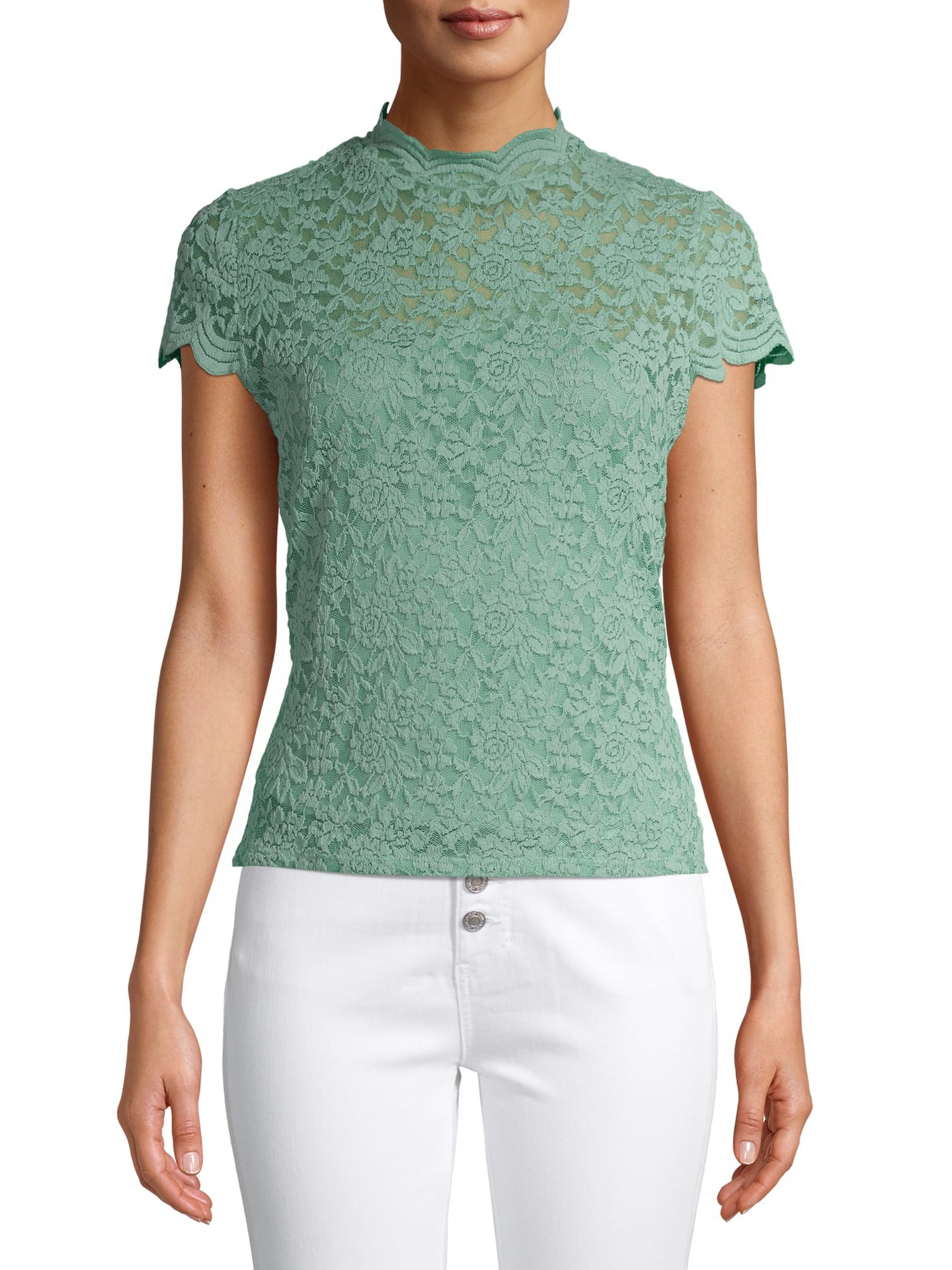 no boundaries mock neck tee