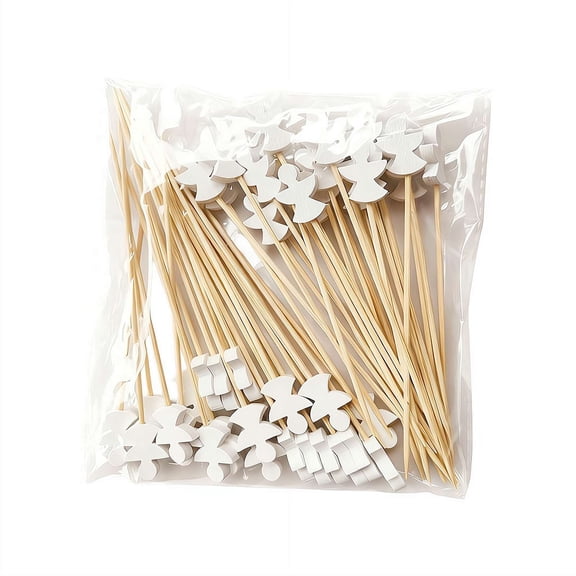 50 Pcs Christmas Fruit Skewers - Disposable Bamboo Picks with Snowflake, Reindeer & Santa Designs for Party Snacks, Appetizers, Holiday Decor