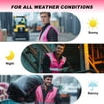 thumbnail image 5 of ProtectX High Visibility Reflective Safety Vest for Men Women Hi Vis Work Construction Vest with Pockets Class 2 Pink 4X-Large, 5 of 7