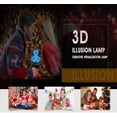 thumbnail image 2 of 3D Illusion Night Lights for Kids with Remote Control 7 Colors Led Table Lamp (Marvel Heroes), 2 of 6