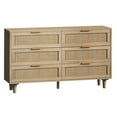 thumbnail image 4 of Glavbiku Modern Rattan Chest of Drawers,6-Drawers Dresser Storage Cabinet for Bedroom,Natural,51.1in, 4 of 12