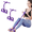 purple, variant on wondolla exercise band,Versatile Elastic Training Cord with Foot Loops & Hand Grips, Customizable Tension Workout Rope for Total‑Body Training, Lightweight Compact Gear for On the Go Fitness