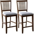 thumbnail image 3 of Duhome Wood Bar Stools Set of 2, Counter Height Chairs Upholstered Barstool Farmhouse Counter Stools for Kitchen Island Bar Chairs, Walnut, 3 of 7