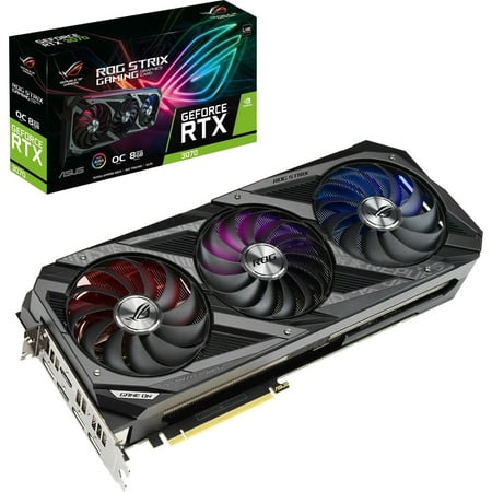 ASUS - NVIDIA GeForce RTX 3070 V2 ROG Strix 8GB GDDR6 PCI Express 4.0 Graphics Card - Black