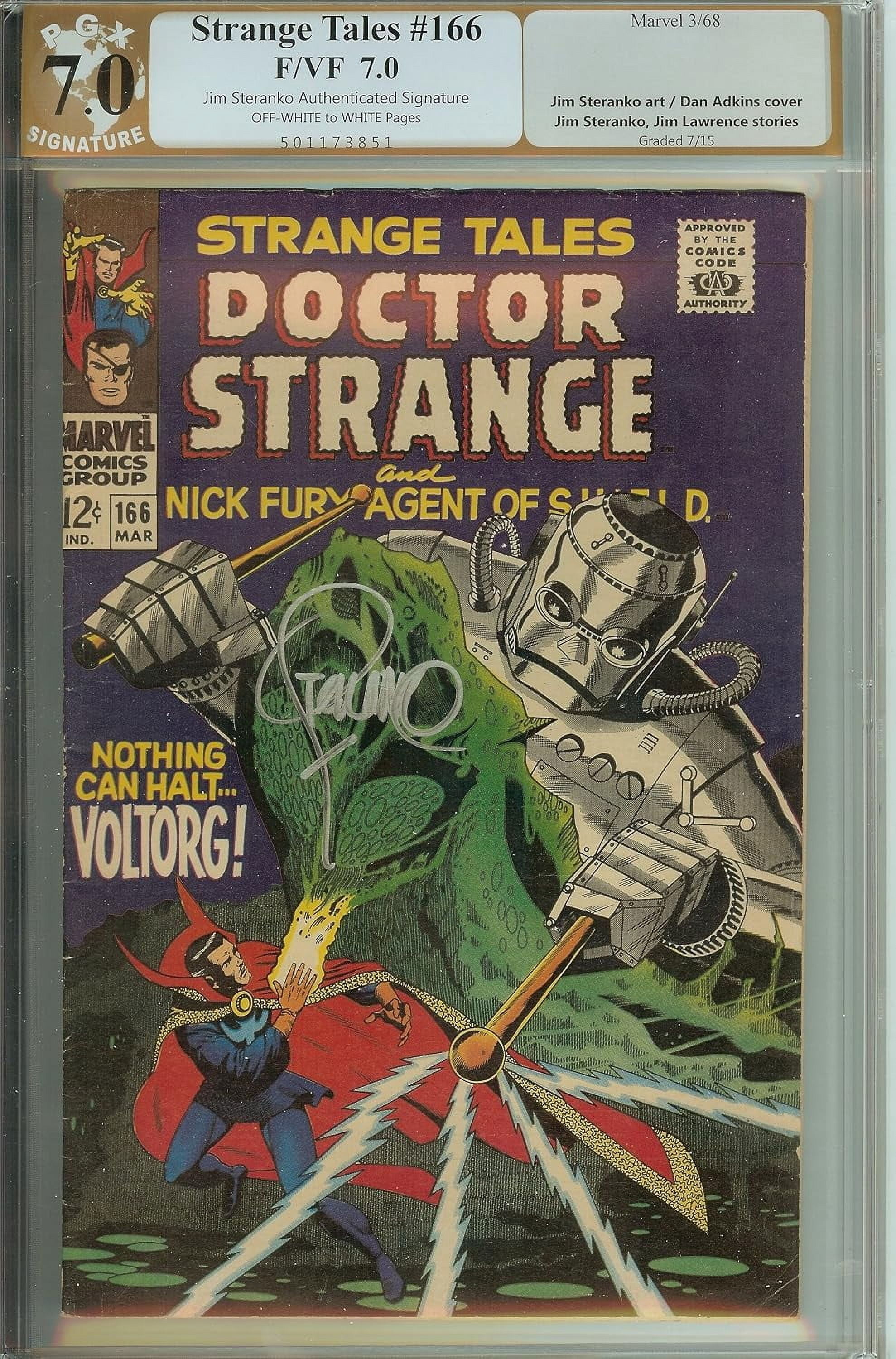 Strange Tales #166 PGX 7.0 not CGC Signed Steranko