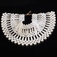 thumbnail image 5 of Aellinatey Luxurious Jewelry Bib Choker Necklace Handmade Hollow Out Woven Water Drop Pearl Beaded Layered Body Chain Shawl Collar, 5 of 8