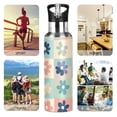thumbnail image 7 of Yayeee 20oz Insulated Water Bottle Double Wall Stainless Steel with Flip Straw Lid, Green Floral, 7 of 7