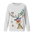 thumbnail image 2 of Chandail en Molleton de Noël pour Femmes Imprimé Mode Chandail Col Rond Chaud Chandail Mi-Long Veste Vacances Xmas Extérieur Manches Longues Fermeture Cardigan, 2 of 4