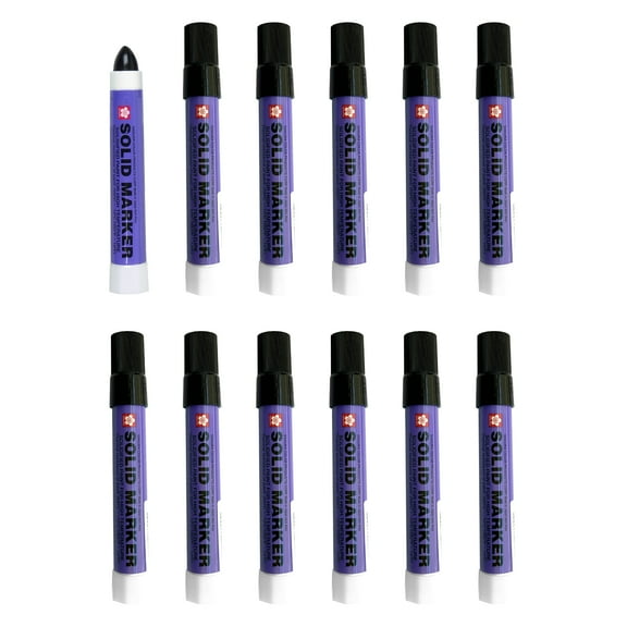 Sakura Solid Paint Markers - Permanent Marker Paint Pens - Window, Wood, & Glass Marker - Black Paint - 12 Pack