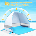 thumbnail image 6 of Large Pop up Beach Tent for 3-4 Person, UPF 50+ Automatic Sun Shelter Canopy Portable Outdoor Cabana Sun Umbrella B-Silver With Extendable Floor, 6 of 7