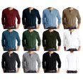 thumbnail image 3 of Sunloudy - Camisetas para hombre, manga larga, cuello, diseño de botones, bolsillos, ropa de calle decorativa, tops de fondo Sunloudy  moda, 3 of 3