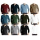 thumbnail image 3 of Sunloudy - Camisetas para hombre, manga larga, cuello, diseño de botones, bolsillos, ropa de calle decorativa, tops de fondo Sunloudy  moda, 3 of 3