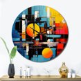 thumbnail image 1 of Designart « Blue Orange Mid Century modern Reflections II » Horloge Murale Surdimensionnée Mi-Siècle, 1 of 6