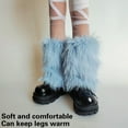 thumbnail image 5 of GRABLOOM Women's Plush Blue Leg Warmers for Daily Wear and Festival Occasion Furry Fuzzy Boot Toppers Gaiters Footless Socks, 5 of 8