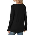 thumbnail image 5 of SYMOID Womens Soft Stretch Loose Fit Long Sleeve Top - Black, Drop Shoulder with Thumb Hole Cuffs, Casual Everyday Wear (S-XXL),Size M, 5 of 8