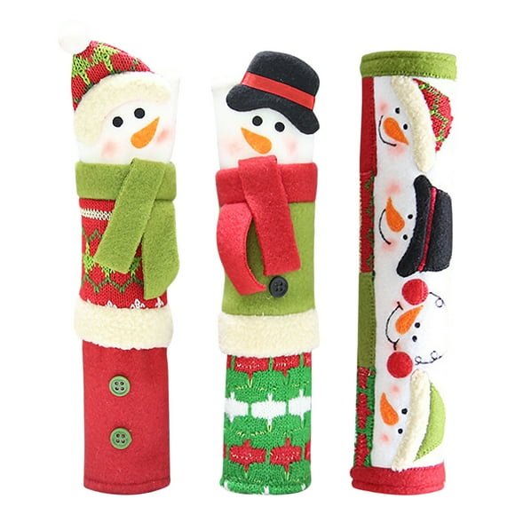 Leutsin Christmas Microwave Oven Door Handle Door Glove Refrigerator Protective Glove
