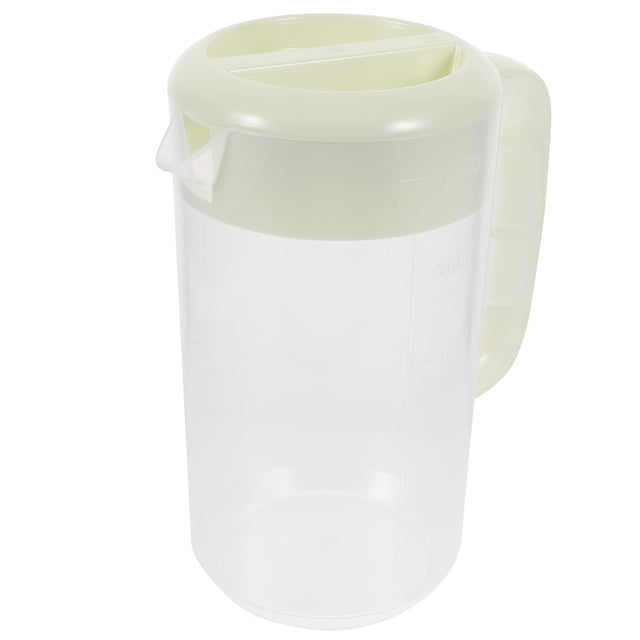 2500ml Transparent Plastic Measuring Pitcher Milk Tea Pot Cold Water Kettle for Storing and Serving Beverage (Light Green)
