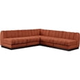 thumbnail image 4 of Meridian Furniture Quinn 98.5" 5-Piece Fabric Modular Sectional in Orange, 4 of 9