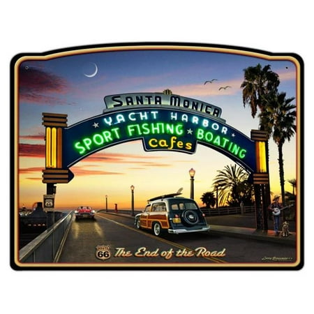 

Past Time Signs SMBT007 15 x 16 in. Route 66 Santa Monica Pier Shape Sign