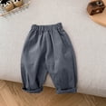 thumbnail image 2 of GiLiling Toddler Baby Boys and Girls Soft Denim Jeans Casual Pants Elastic Waist Long Trousers for Kids (Grey, 6-12 Months), 2 of 5