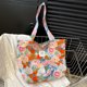 thumbnail image 1 of Bolso de compras para mujer, bolso de compras ecológico de lona a la moda, flor reutilizable para el trabajo informal, 1 of 8