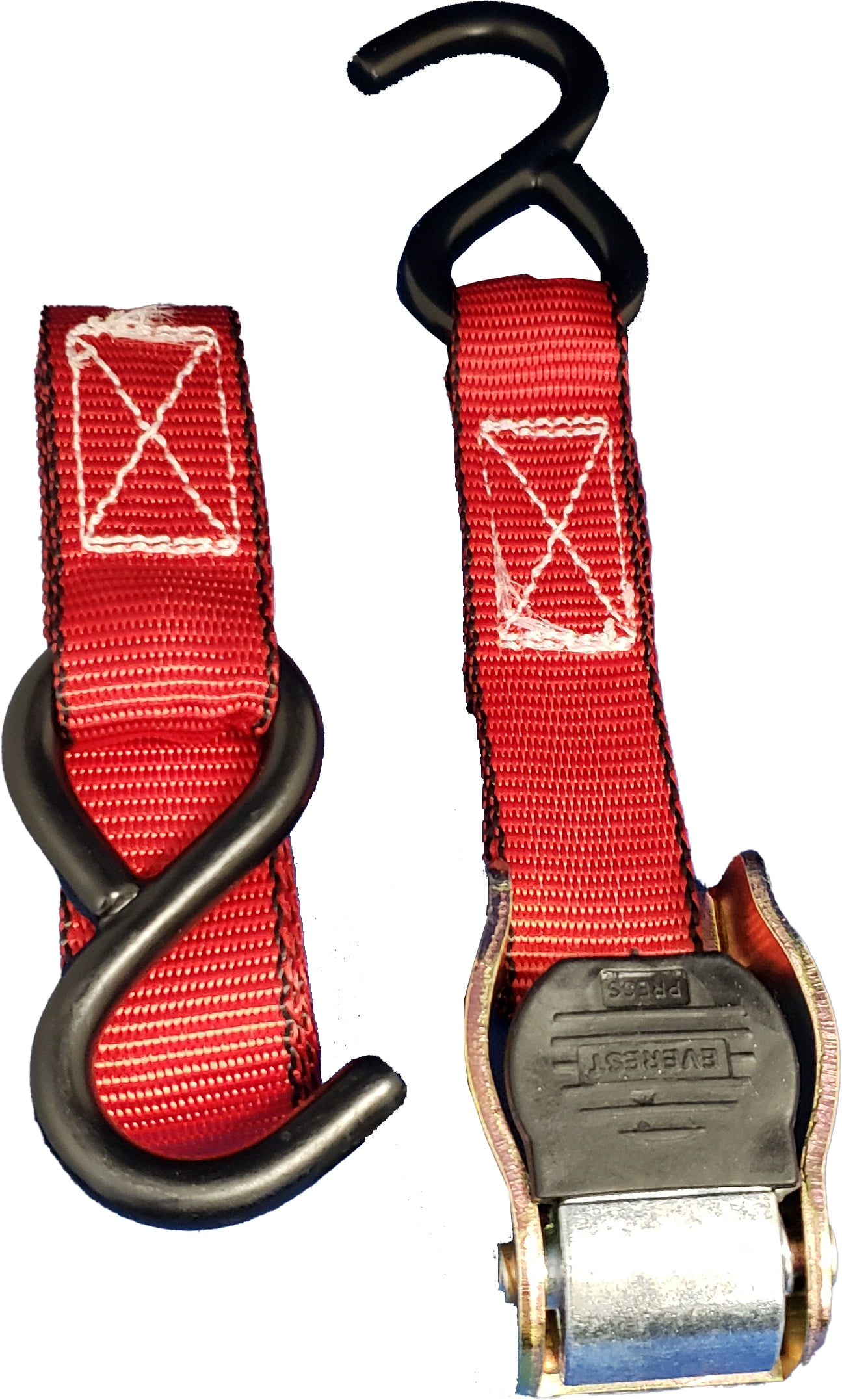 Everest 1" x 6' 300 lbs W/LL Tie-Down Cambuckle Strap with S-Hooks