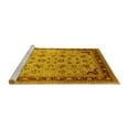 thumbnail image 2 of Ahgly Company Machine Washable Indoor Square Oriental Yellow Traditional Area Rugs, 6' Square, 2 of 4
