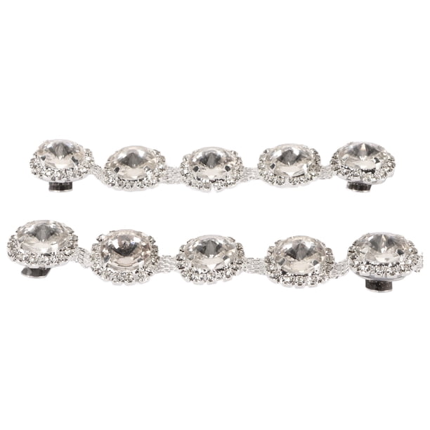 Clips de Zapatos de Diamantes de, Exquisito Exquisito 2 Piezas de Cristal de Cristal Clips de Zapatos de Diez Rianas para Fiesta